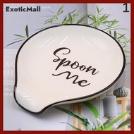 ExoticMall Multipurpose Ceramic Spoon Rest Pad White Spoon Holder Spoon Holder Kitchen Utensils Tabl