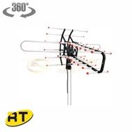 RT VHF/UHF Digital Outdoor Antenna 360° Rotatable With Remote Control And 10cm 5C-2V Cable (DT-950)