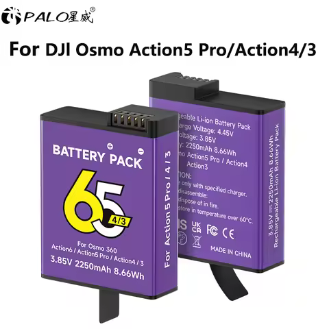 2250mAh For DJI Osmo Action 6 Action 5 Pro Camera Battery For DJI Osmo Action 4 Action 3 Osmo 360 Sp