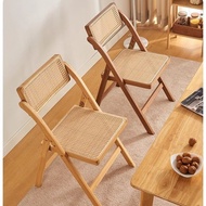 LdgModern Minimalist Bamboo Rattan Dining Chair Foldable Chair Home Leisure Comfortable Chair High Chair Bar Stool Inter