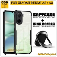 Softcase Shockproof Xiaomi Poco C71 Redmi A5 Redmi A3 Casing Cover Silicon + Ring Holder Magnetic