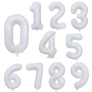 40 Inch White Foil Number Balloon [Number Selection 0-9]