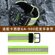 For G-SHOCK Casio GA-900TS/GA-900 New Canvas Nylon Watch Strap with Green Purple Outdoor Sports Stra
