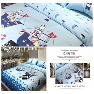 bed setLembaran Budak Kartun Kapas Kanak-Kanak Single Selimut Selimut Double Selimut Mediterranean B