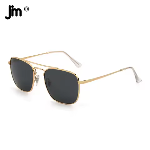 JM Fashion Glass Lenses Men Women Square Sunglasses Brand Designer Metal Frame UV400 Eyeglasses Simp