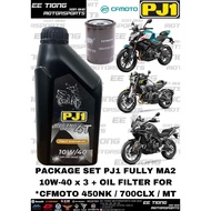 PACKAGE SET - PJ1 FULLY MA 10W-40 ENGINE OIL 1L x 3 + OIL FILTER FOR CFMOTO 450NK / 700CLX / 700MT O
