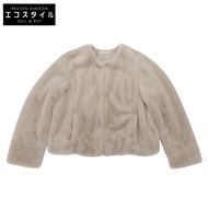 二手 Epoca 環保皮草顏色上衣，女款，米色，40 碼，2013 年款。