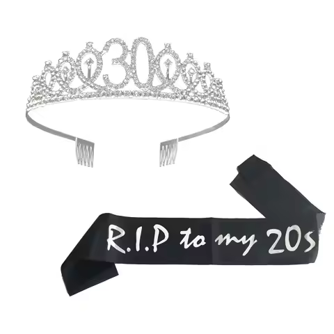 30th Birthday Sash and Tiara Set Funny 30th Birthday Gift for Women RIP to My 20s Sash 30 Years Old 