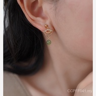 Antique Earrings 40681 Fresh Ear Bone Clip Without Pierced Ears New Chinese Style Hetian Jade Niche 