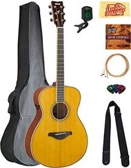 Yamaha FS-TA Concert Transacoustic Guitar - Vintage Tint Bundle with Gig Bag, Tuner, Strings, Str...