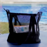 Aston Mesh Totebag Mesh Bag Women's Swimming Bag Zipper Canvas Tote Bag Mesh Shopping Bag Sports Bag