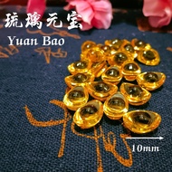Feng Shui Yuan Bao 10mm (20pcs) Glazed Ingot Lucky Fortune Feng Shui Ornaments-20 Pcs