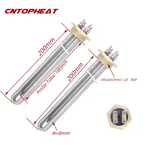 12v/24v/36v/48v DC Heating Element With 1 1/4" BSP DN32 Copper Flange Solar Water Heater Heating Ele