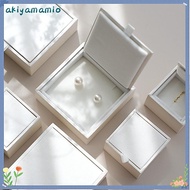 AKIYAMAMIO Jewelry Box, White/Pink Satin Jewelry Packaging Box, Elegant Display Organizer Earring Or