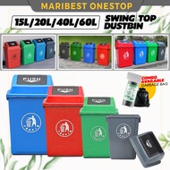 15L/20L/40L/60L Swing Top Garbage Bin With Swing Lid Recycle Dustbin Waste Bin Trash Bin Bakul Tong 