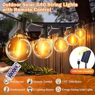 G40 Solar light USB Remote Control decorate String Fairy Lights Bulb solar string lights Outdoor Wat