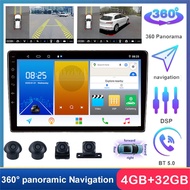 (1 year warranty) 10inch Android Player with 360 Camera Car System Car Player 8 Core 4G+32G DSP Car Radio Support WIFI GPS Bluetooth RDS Radio Kereta