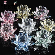 Crystal Lotus Flower Figurine, Paperweight Table Ornaments Multi-Color Lotus Flower Ornament,  Lotus