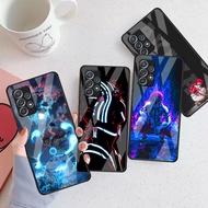 demon slayer akaza 05 Glass Phone Case For Samsung Galaxy A16 A15 A25 A35 A55 A53 A54 A34 A14 A32 A5