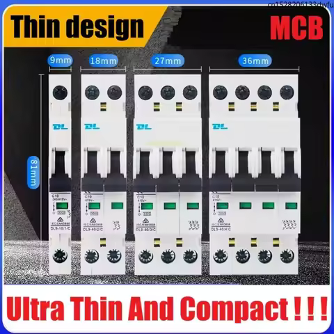 Ultra-thin Compact 8MM 18MM 27MM 36MM Miniature Circuit Breaker DL9-40 Air Switch 1P2P3P4P Thin 16A 