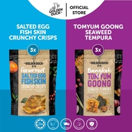[Bundle of 6] 3 x Tom Yum Goong Seaweed Tempura &amp; 3 x Salted Egg Fish Skin Potato Chips Snacks