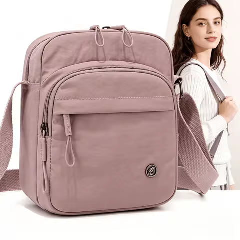 Women's Lightweight Nylon Crossbody Bag Mini Phone Purse Handbag Tote Travel Trendy Travel Essential