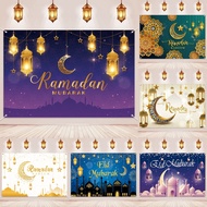 Eid Mubarak hari raya Photo Background Ramadan Kareem Family Room Decor Moon Light Bokeh Islamic Mos