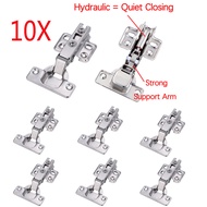 10 Pieces Cabinet Hinge Stainless Steel Soft Close with Hydraulic Damper Buffer Quiet Closing Cabinet Door Hinges Kitchen Cupboard Home Furniture Full-Overlay Half-Overlay Embed Types