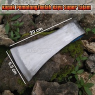 Kampak Baja Asli Super Kapak Baja Ukuran Besar Tanpa Gagang - Mata Kapak Super Tajam Finshing Halus 