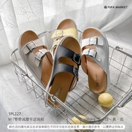 Fufa Shoes &lt; Brand &gt; 1PL227 MIT Double Strap Decompression Flat Slippers