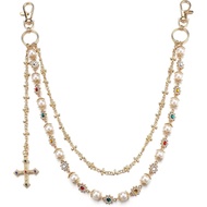 Rantai Dompet Seluar Berlapis untuk Lelaki, Rantai Poket Jeans Fesyen, Hiasan Beg Berlian Imitasi Bu