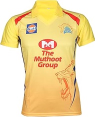 IPL Cricket CSK 2019 Jersey Supporter T Shirt DHONI 7 Custom Print Name No Chennai Super Kings Uniform(DHONI 7, 42)