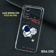 SC Case Xiaomi Poco M4 Pro Terbaru [ Fashion Case Astronot ]  Clear Case Bening Hp Poco M4 Pro - Sof