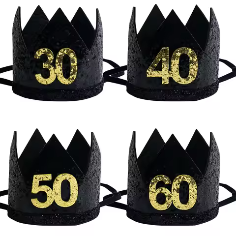 30th 40th 50th 60th Birthday Crown Birthday Tiara Crown Photo Props for Adult Birthday Decorations 3