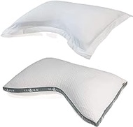 Eli &amp; Elm | Ultimate Side Sleeper Pillow with Adjustable Filler to Get The Perfect Contour Curved Pillow for A Neck Pain Relief Sleep - Removable Latex and Polyester Filling (Pillow &amp; Pillow Case)