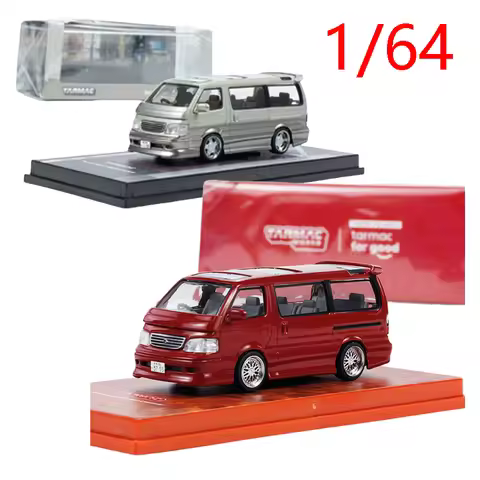 Diecast 1/64 Scale Toyota Hiace Wagon Custom Van Alloy Toyota Hiace Wagon Custom MPV Business Car Mo