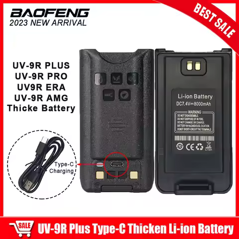 Baofeng UV-9R PLUS Thicken Battery for Walkie Talkie UV9R Plus UV9RPRO UV9RERA UV9RAMG Li-ion Batter
