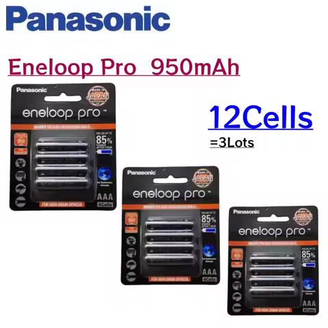 12Cells Original Panasonic Eneloop Pro AAA 950mAh 1.2V Ni-MH Battery Pre-Charged For Camera Flash Ga