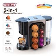 HiBREW 5 In 1 Automatic Capsule Coffee Machine Hot/Cold Espresso Machine With  Nespresso&amp;Dolce Gusto&amp;ESE Pod&amp;Ground Coffee&amp;K-cup Capsule  H3