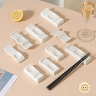 Pure White Ceramic Chopstick Holder Hotel Tableware Dual-purpose Chopstick Holder Chopstick Pillow Chopstick Holder Spoon Holder