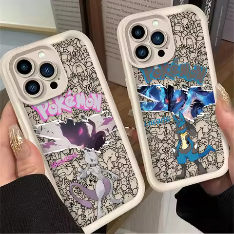 Pokemons Lucarios Mewtwos Phone Case for Samsung S26 S25 S24 S23 S22 S21 S20 F06 M16 Note 20 FE Plus