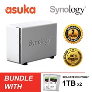 Synology DS218j 2-Bay NAS Storage - Bundle Seagate Ironwolf 1TB 2units