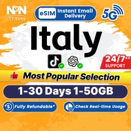 Italy eSIM Ultra 1-30Days 1-50GB 5G/4G Data Instant Email Delivery High Speed Travel Data Europe eSI