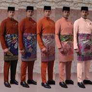 ELRAH EXCLUSIVE 2025 BAJU MELAYU FOR MEN SENNA EDITION SLIM FIT ORANGE SERIES