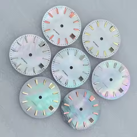 White Black Shell NH35 Dial Seashell Material Watch Dial Fit For 7S26 NH35 NH36 Movement Case Surfac
