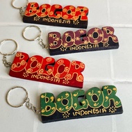 GANTUNGAN Typical BOGOR City Batik Wooden Keychain / Typical BOGOR Indonesia Souvenir