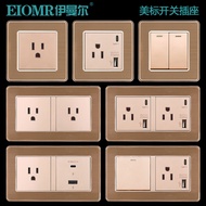 G41 Stainless Steel Gold American Standard Three-Hole Socket 15A American Standard American Style Ta