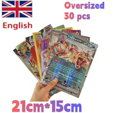 2024 Oversized Pokemon Cards 30Pcs Jumbo Letters Card Vmax Vstar GX Arceus Pikachu Charizard Super S