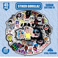 Sticker pack 45pcs gorillaz singer band stickers already cut, just stick it on waterproof