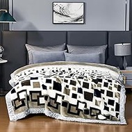 LGYKUMEG 13lb Weighted Korean Mink Blanket 79''x91'',2 Ply Blanket ,6Kg Heavy Sliky Soft and Warm,Ra